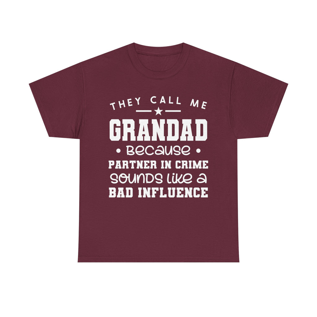 They Call Me Grandad Partner In Crime Tee Shirt - Funny T-Shirt Gift For Grandad Grandpa NEW