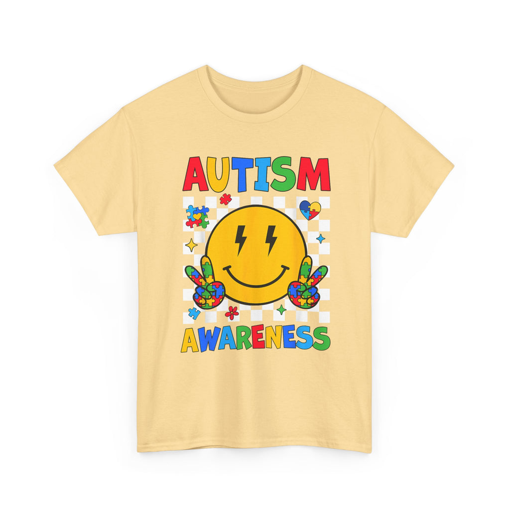 Autism Awareness Smile T-Shirt – Colorful Puzzle Heart Support Tee Shirt Autism ASD ADHD