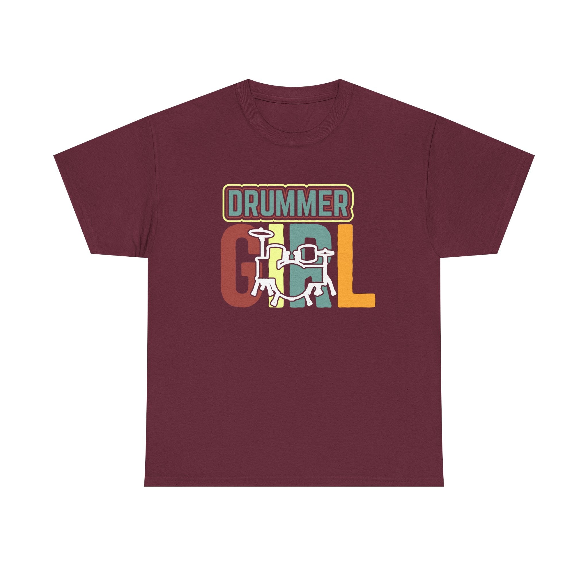 Drummer Gal T-Shirt - Retro Vintage Drum Player Tee Shirt for Women & Girls