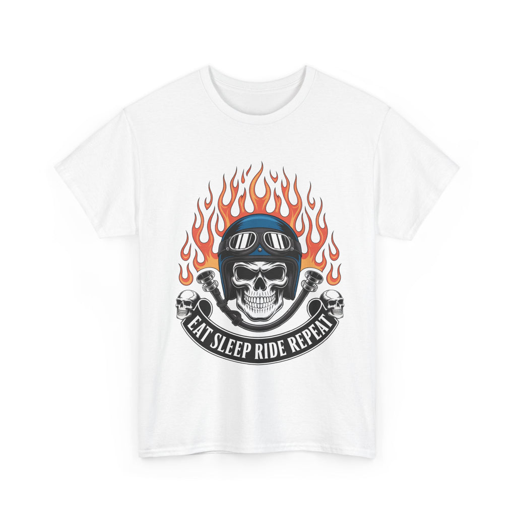Biker T-Shirt - Eat Sleep Ride Repeat - Tee Shirt For Bikers - Gift For Motorcycle Enthusiasts - NEW