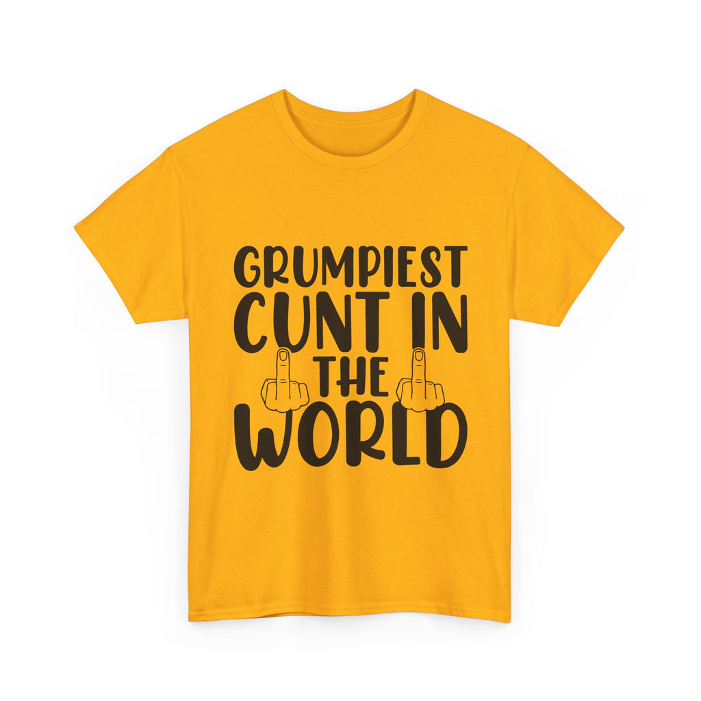 Funny Tee - Grumpiest C*nt in the World - Offensive Funny Sarcastic Middle Finger Shirt Dad Gift